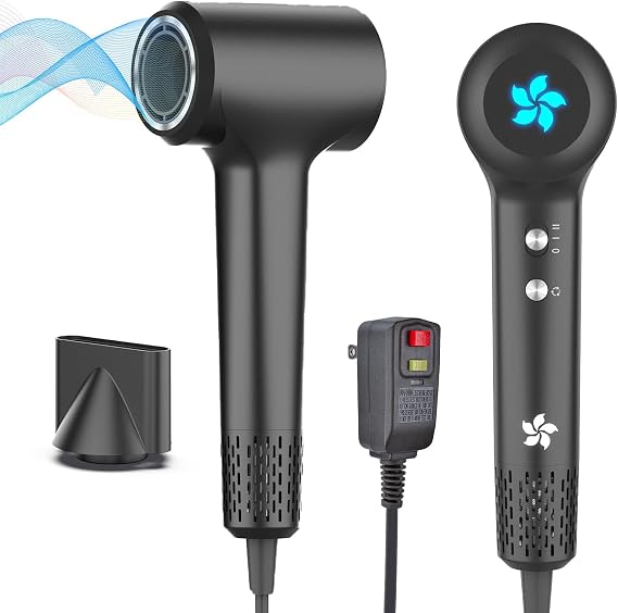 ZPP High Speed Ionic Hair Dryer with Brushless Motor and Low Noise | Lonic Blow Dryer, 110K RPM Brushless Motor, Low Noise, Fast Drying, for Home/Salon/Travel