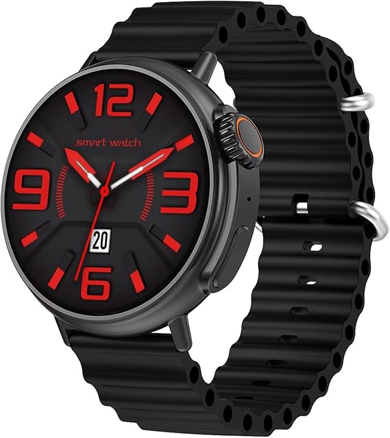 Smart Watch,Military Smartwatch IP68 Waterproof Silicone Strap,for Android iOS,Fitness Watches with Heart Rate Blood Oxygen Blood Pressure Monitor,Black