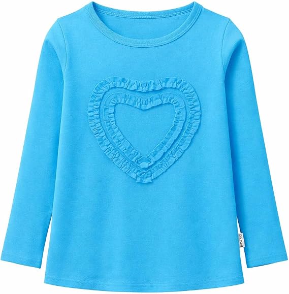 Girls' Heart-Shaped Long Sleeve T-Shirt