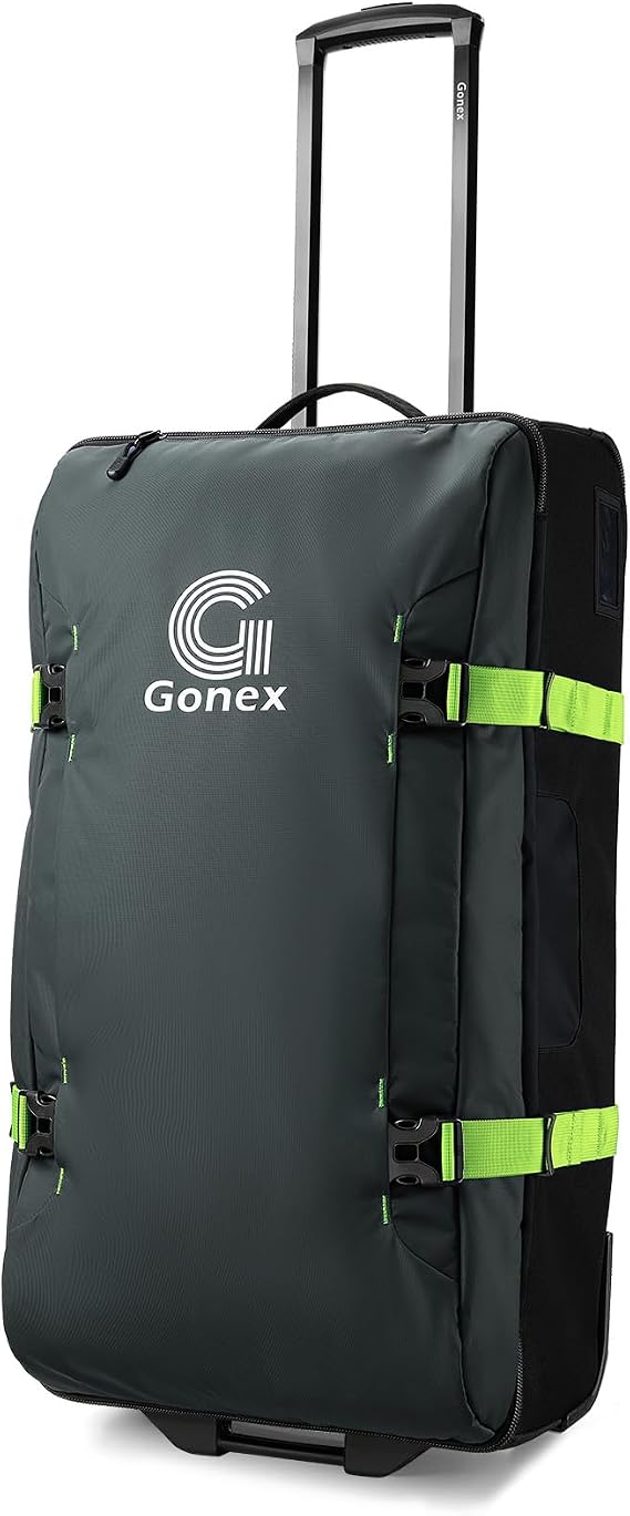 Gonex Rolling Duffle Bag with Wheels, Water-Repellent Nylon, 30 in, Olive