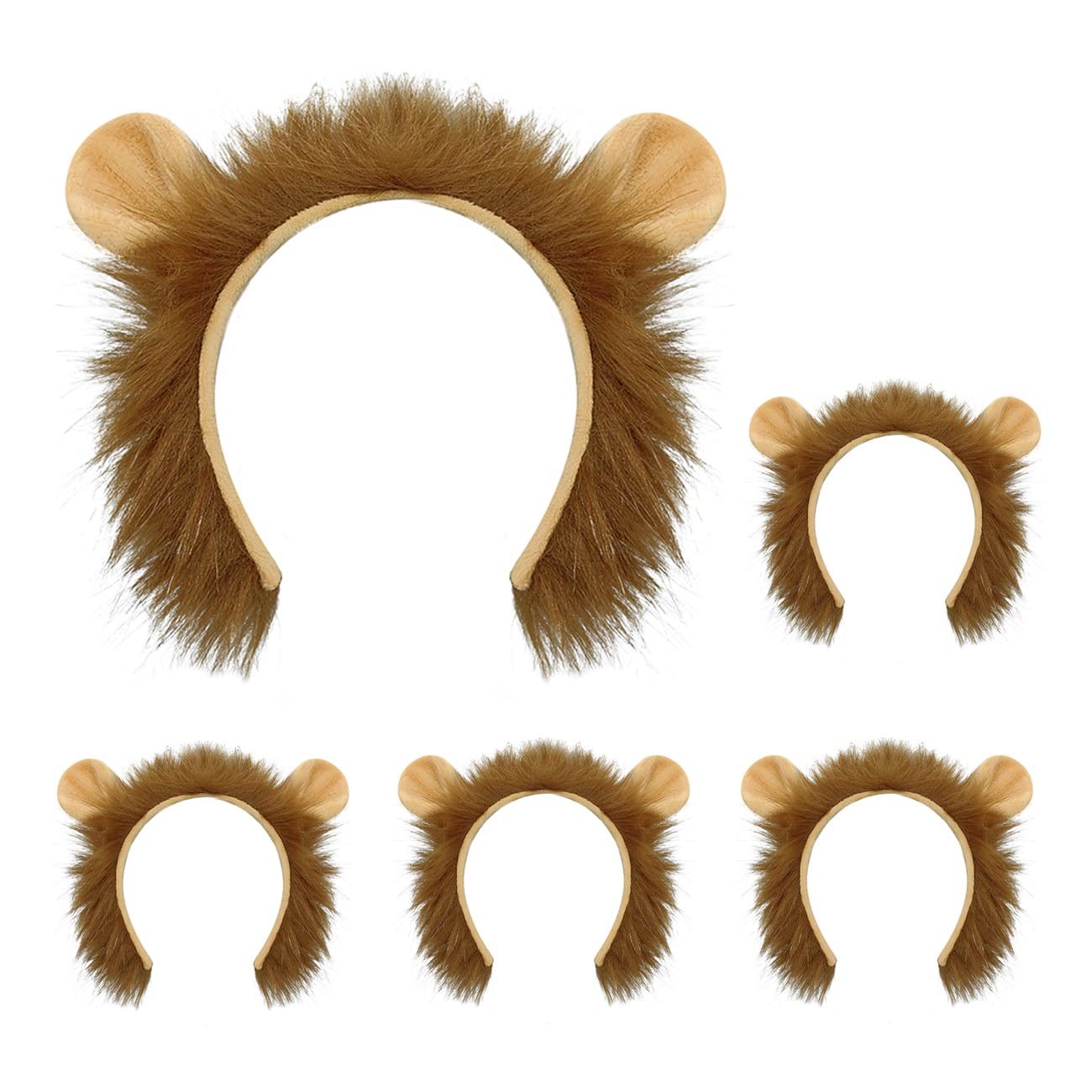 Beviliu Lion Ears Headband 5 Pack
