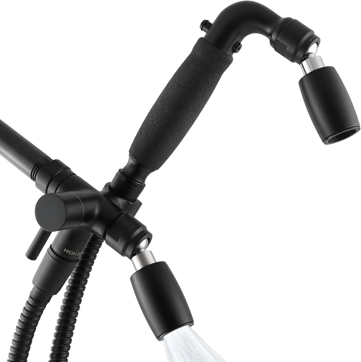 High Sierra Showerheads® - Solid Metal 1.8 GPM Low-Flow 3-Way Shower Head and Handheld Combo Kit with Slip-Free Grip - Matte Black