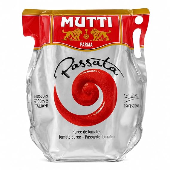 Mutti | Tomato Puree Passata from Italy | 100% Italian Tomatoes, Large Size 6.6lb (3kg)