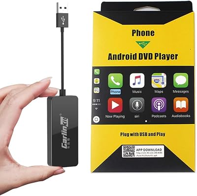 CarlinKit Wired CarPlay Dongle Android Auto for Car Radio with Android System Version 4.4.2 and Above, Install The AutoKit App in The Car System, Dongle Connect The Cars AutoKit App to get CarPlay