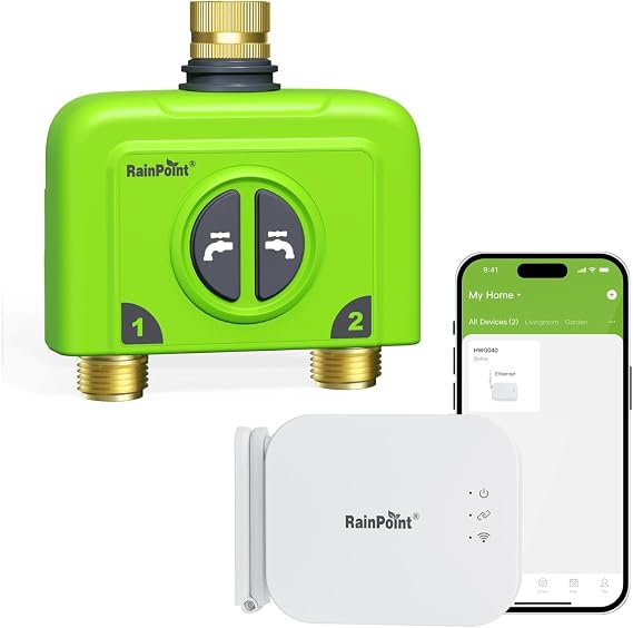 RAINPOINT 2 Zone WiFi Water Timer with Ethernet Hub