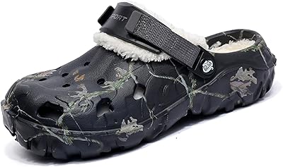 Meidiastra Womens Mens Fur Lined Clogs Waterproof Non Slip Garden Shoes Warm Plush House Slippers Indoor Outdoor Mules