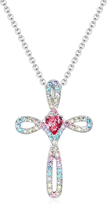 Cross Necklace for Women Men,Peace Sign Angel Wing Necklaces Jewelry Gifts for Girls
