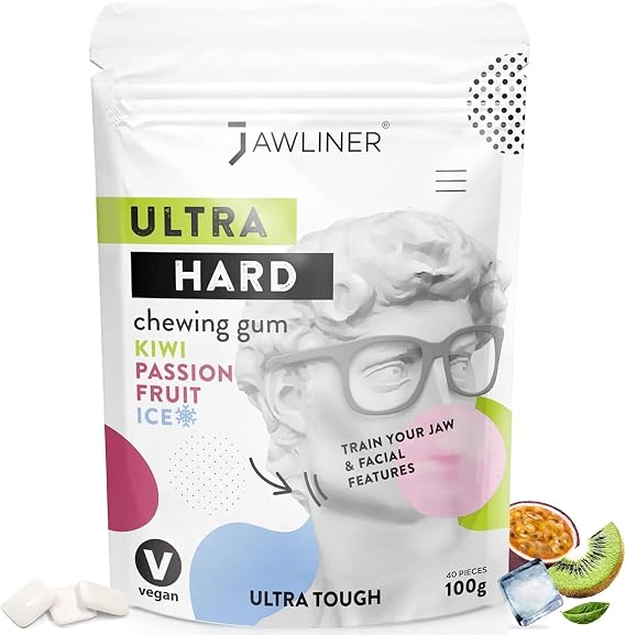 JAWLINER Ultra Hard Gum – Extra Hard Chewing Gum for Jaw Training 40 Pieces