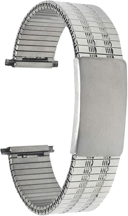 Bandini Adjustable Length Stretch Watch Band, Stainless Steel, Straight End, Metal Expansion Strap - Silver, Gold and Silver/Gold Tone - 12mm, 13mm, 14mm, 18mm, 19mm, 20mm, 21mm, 22mm