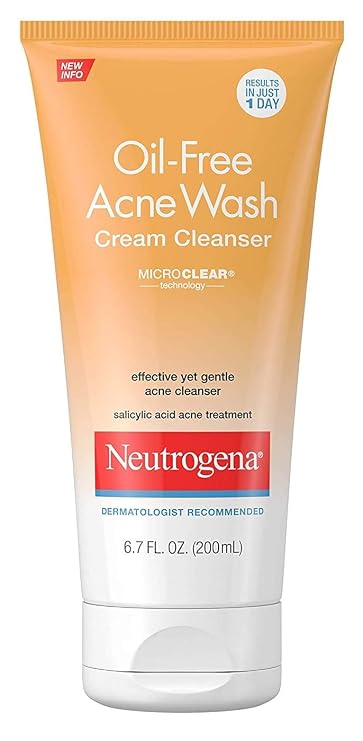 Neutrogena Acne Wash Cream Cleanser 6.7 Ounce (200ml) (Pack of 3)