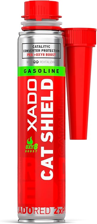XADO RED CAT SHIELD Catalytic Converter & Combustion System Cleaner with Revitalizant, Prevents Clogging & Reduces Emissions, 250 ml