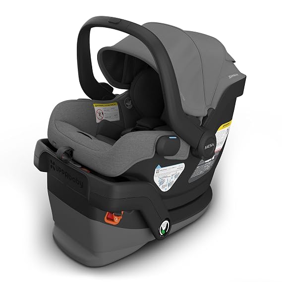 UPPAbaby Mesa V3 Infant Car Seat - Easy Installation + SmartSecure Technology - Attaches to Stroller | Base + Infant Insert Included - Greyson (Charcoal Melange)