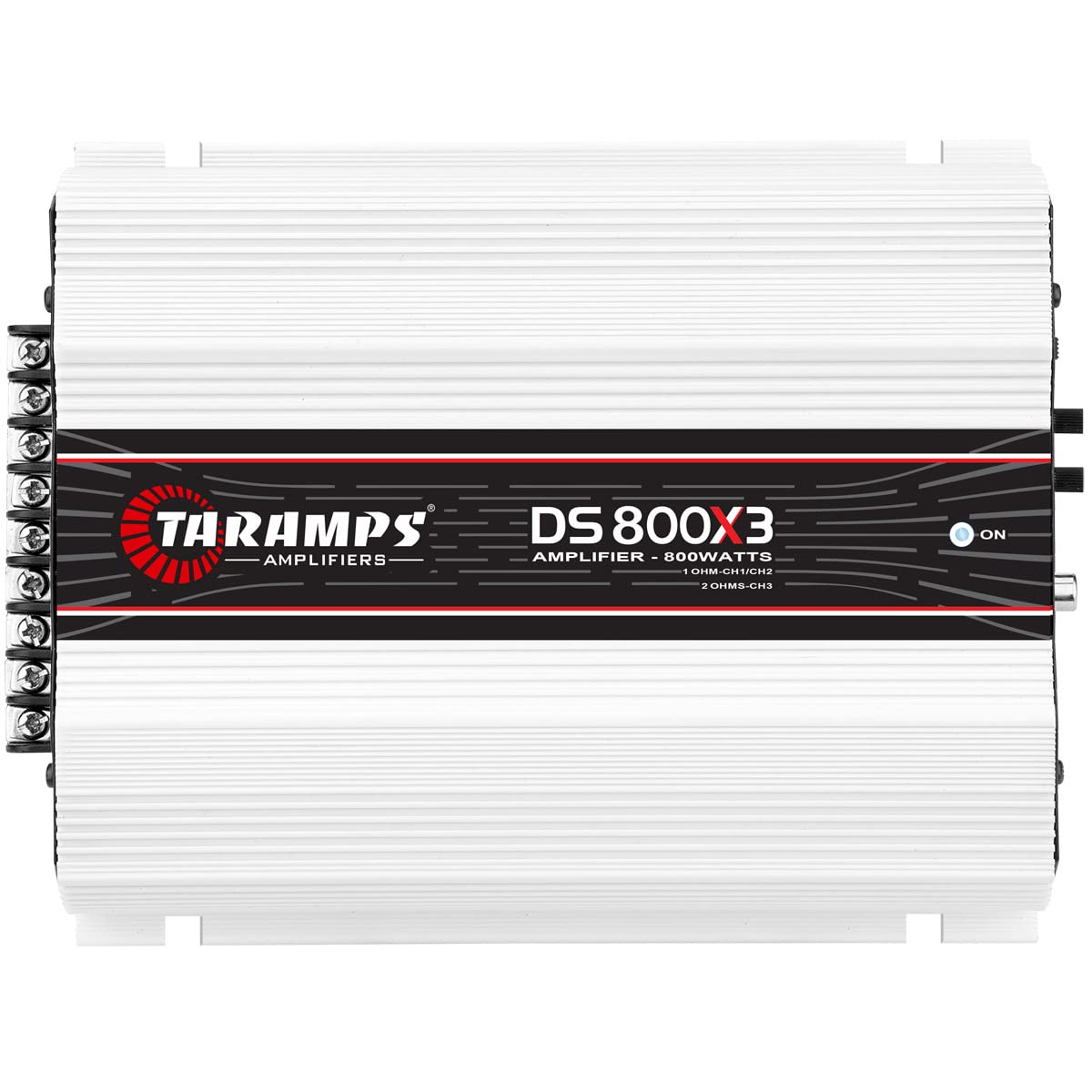 TARAMPS DS800X3.1 DS 800x3 800 Watt RMS 3 Channel 1 Ohm Amplifier Multi-Channel Class D Full Range Crossover HighLow Pass Bridge Enabled Aluminum, RCA, Car Show Power System