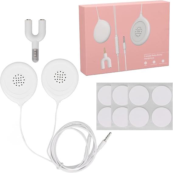 Baby Bump Headphones Set, Pregnancy Headphones Belly Headphones for Music Play, Voices for The Baby in Womb to Hear Voices for The Baby in The Womb and a