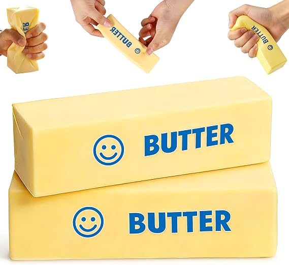 2Pcs Butter Toys, Realistic Butter Stick , Slow Rising Soft Toys for Adults Office Home, Novelty Gift
