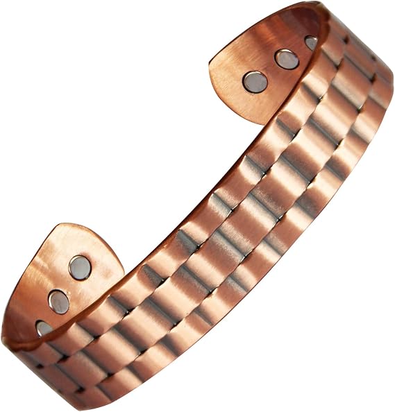 MagEnergy Copper Bracelet for Men, 99.9% Pure Copper Bracelet for Men with Strength 3500 Gauss Magnets, Adjustable Bracelets Jewelry Box