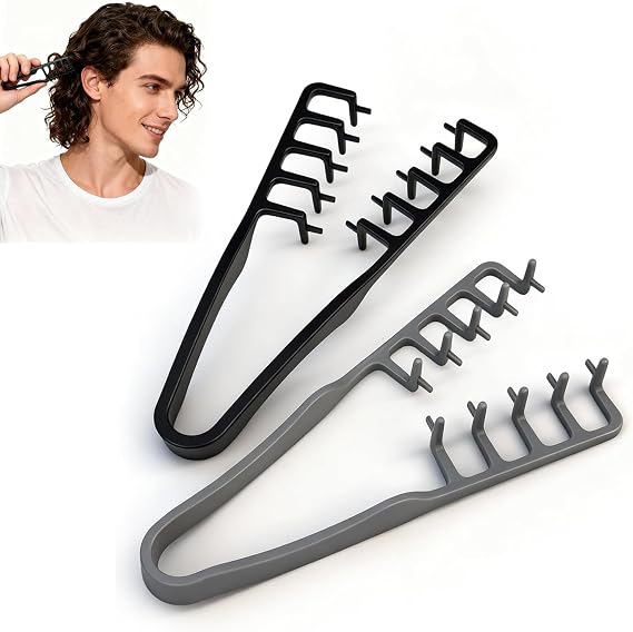 2PCS Texture Comb, Volumizing Wide-Tooth Hair Styling Comb, Roots Volume Tool, Foundation Capacity Apparatus Maximum Lift, Bangs Seam Grooming Accessory For Women, 8.86 x 4.13 x 0.94 Inches