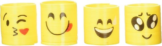 RIN (24) Assorted 35mm Emoji Coil Springs (Slinkies) ~ Fun Party Favors ~ Easter Goody Bag ~ Party Gifts ~ Teacher Classroom ~ Stocking Stuffer