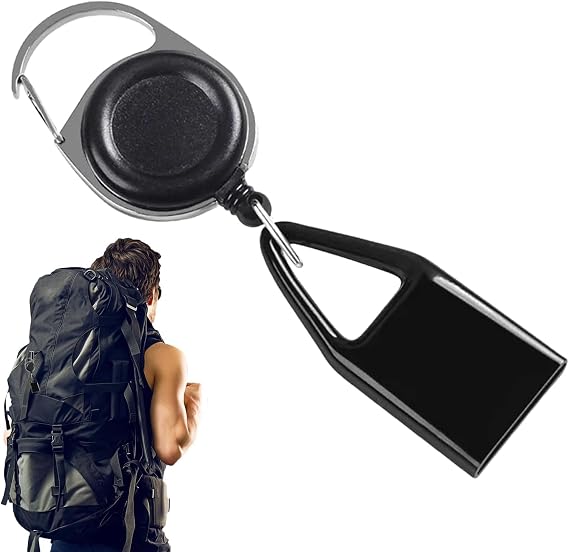 Black Lighter Clip Holder, Retractable Lighter Pouch, Stretch Cord Clip Case,Portable Anti-Lost Keychain, Leash Case for Traveling Camping Hiking (11.81 Inches)