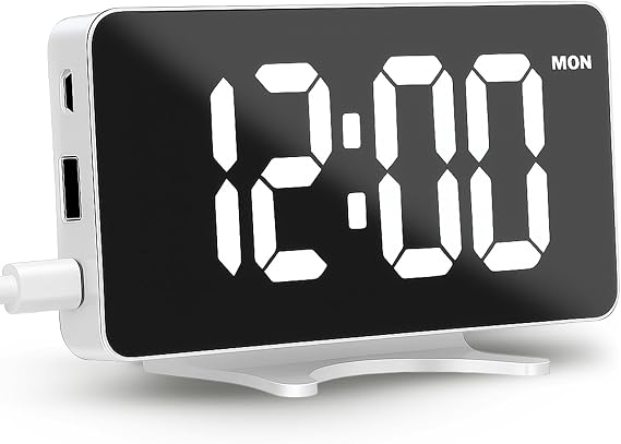 Digital Alarm Clock for Bedroom Dimmable Dual Desk Clock for Heavy Sleepers