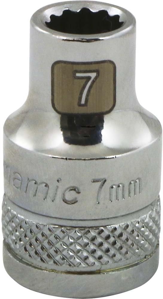 Dynamic Tools 3/8" Drive 12 Point Metric, 7mm Standard Length, Chrome Finish Socket