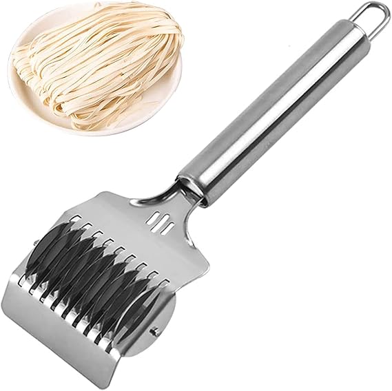 Pasta Noodle Cutter Stainless Steel Manual Noodle Lattice Roller Dough Cutter Pasta Spaghetti Maker Garlic Ginger Herb Mincer Kitchen Cooking Tools