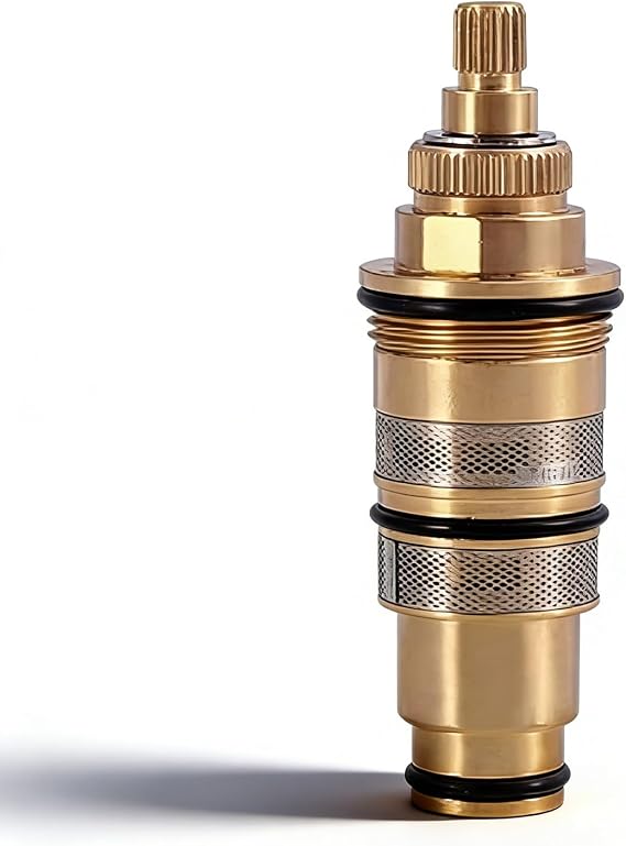 Thermostatic Brass Shower Cartridge, Temperature Control Brass Replacement Thermostatic Shower Mixer Valve, Mixer Tap Valves Replacement, Handle Spare Repair Kit, H-9