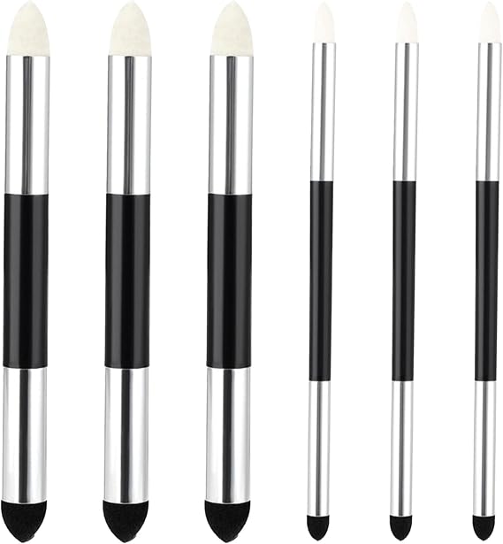 6Pcs Blending Stumps Sponge Pen Double Headed Oil Pastels Blending Art Pencils Tools Washable Sketch Rubbing Sponge Blending Sticks for Artists Student Professional Sketch Drawing Supplies