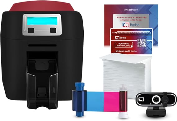 Bodno Magicard 400X Dual Sided ID Card Printer & Complete Supplies Package ID Software - Bronze Edition