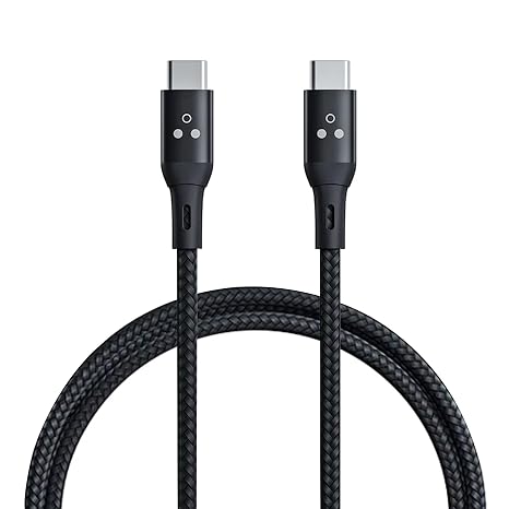 Omnicharge 100W USB C to USB C 3.0 Cable Fast Charge, Nylon Braided Type-C Cable for lPad Air/lPad Pro, MacBook Pro, Samsung Galaxy S21/S10/S9/Plus (Black)