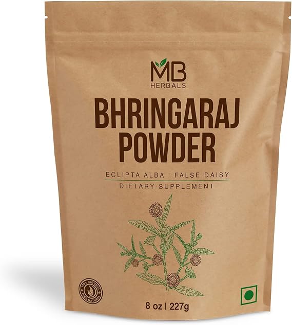 MB Herbals Pure Bhringraj Powder 227g | 8 oz | 0.5 LB | Bhringaraj | 100% Pure Eclipta alba Powder | Hair Care