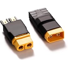 YIXISI 2 PCS Compatible with TRX to XT60 Connector Adapter, Compatible with TRX to XT60 Male Female Plug Socket, for RC FPV Drone Car Lipo NiMH Battery Charger