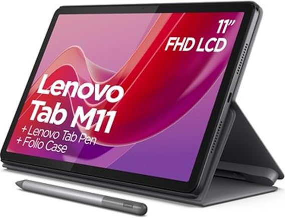 Lenovo Tab M11 8GB 128GB 11 Inch WUXGA Tablet, Case and Pen, ZADA0327TR, Grey