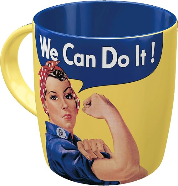 Nostalgic Art 43013 Retro Kahve Fincanı We can Do it, Büyük Fincan, Harika ABD Motifli, Vintage Sevenler için Hediye Fikri, 330 ml