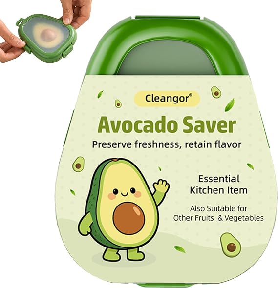 CLEANGOR Avocado Saver with Snap-On Lid(1, Green)