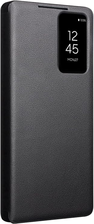 Smart Genuine Leather Cell-phone Case for Samsung Galaxy S26 Ultra. Automatic Sleep/Wake, Mobile Phone Cover, Intelligent Holster for Samsung S 26 Ultra -Black