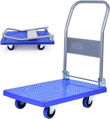 Folding Platform Truck Push Cart Pull Heavy Duty Flatbed Cart 28.54in19.09in Load 440lbs Handtruck