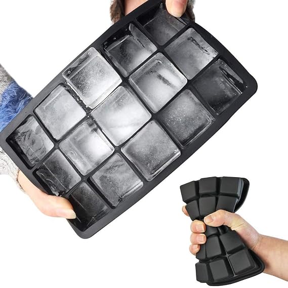 15 Bölmeli Silikon Buz Kalıbı – Kolay Çıkarma, BPA Free, Büyük Küp Buzluk Tepsisi, Ev, Kokteyl ve İçecekler İçin Buz Küpü Kalıbı, Dondurucu Dondurma Kalıbı, Buz Kalıpları (1 Adet)