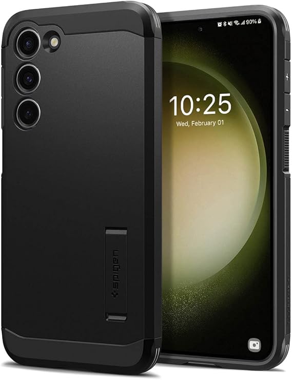 Spigen Tough Armor Designed for Galaxy S23 Case (2023) [Kickstand] [Military-Grade Protection] - Black
