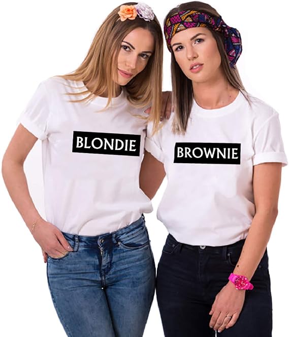 BFF T-Shirt for Friend Niece Sister Shirt for Teen Girl Blondie Brownie Shirt Tee Birthday Gift 1 Piece
