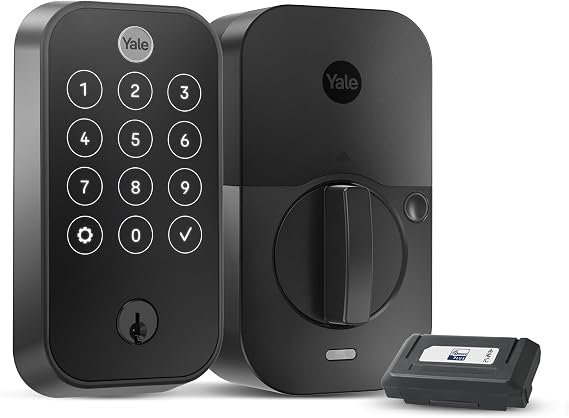 Yale Assure Lock 2 Touch Deadbolt, Black Suede Smart Entry Door Lock with Z-Wave (ZW3) Connected Touch Keypad and Fingerprint Scanner, YRD420-F-ZW3-BSP