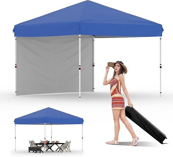 10' x 10' Pop-Up Commercial Canopy Tent - Outdoor Instant Shelter, Great for Farmers Markets, Craft Fairs, Events, Picnics, Camping, and Outdoor Vendors