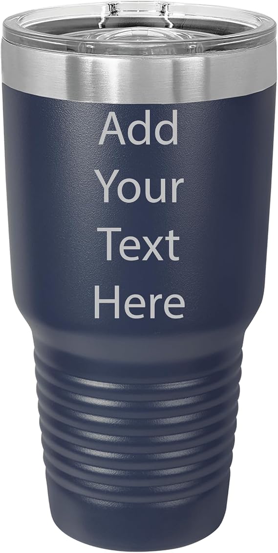 Customized Polar Camel 30 oz. Insulated Ringneck Tumbler with Slider Lid Personalized With Your Text (Navy Blue)