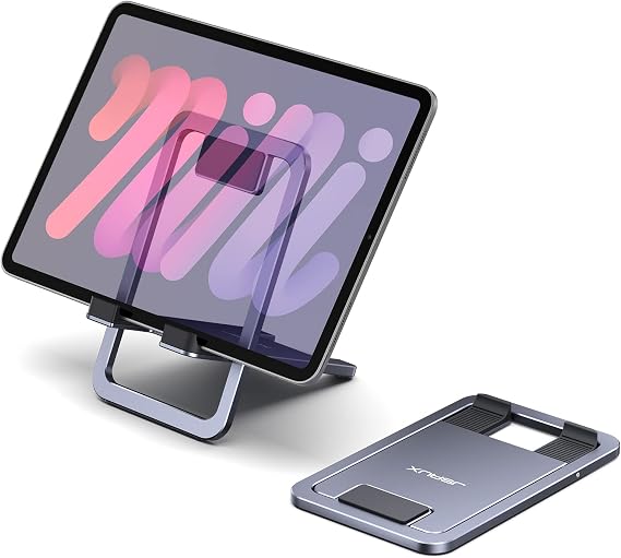 JSAUX Universal Tablet Stand, Fold-Flat Adjustable Holder, Gray