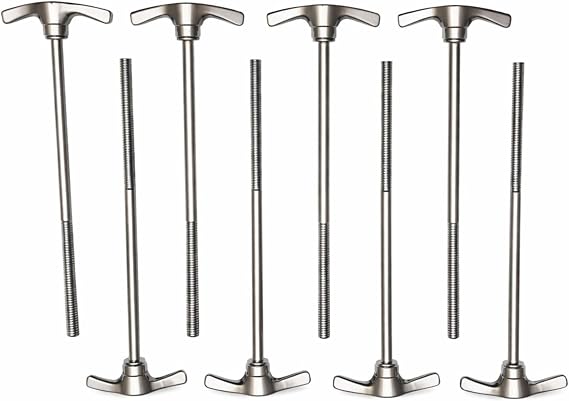 ROSS Percussion Bass Drum Tension Rods T-Rod Drum Key Style 8 Pack, 4 1/2 Inch Length (115mm), 7/32 Diameter, Bass Drum Head Tuning Hardware