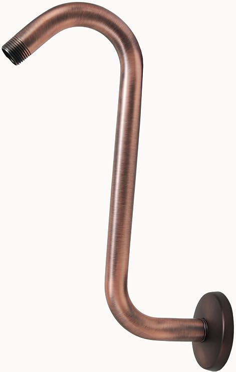 S-style Shower Arms High Rise Shower Arm, With Flanges (10", Antique Copper)