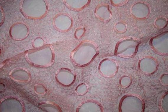 Crystal Fabric, 110 Inch. in Width Pink Sample 3x3 Inch