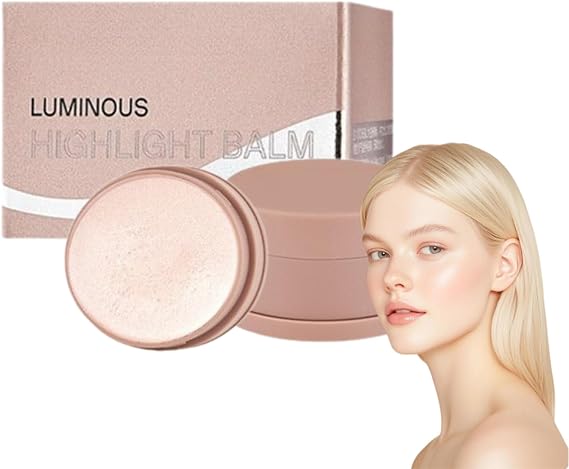 Baked Highlighter Makeup, All in One Blusher and Cream Highlighter, Highly Pigmented, All Over Face Glow, Glow Balm Dewy, Shimmer Glow Finish Face Makeup for Women (Pearl Color)