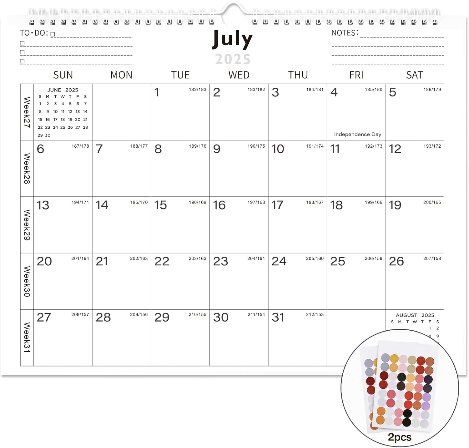 Lbylyhxc Calendar 2025-2026 - Includes July 2025 to December 2026-18 Monthly Wall Calendar 2026, 14.7 x 11.5 Inches.Thick Paper with Julian Dates and Block for New Year and Christmas Presents wall calendar 2025-2026 simplicity