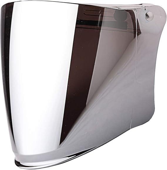 Flip Shield Visor for 3-Snap Motorcycle Half Open Face Helmets (Chrome Mirror)